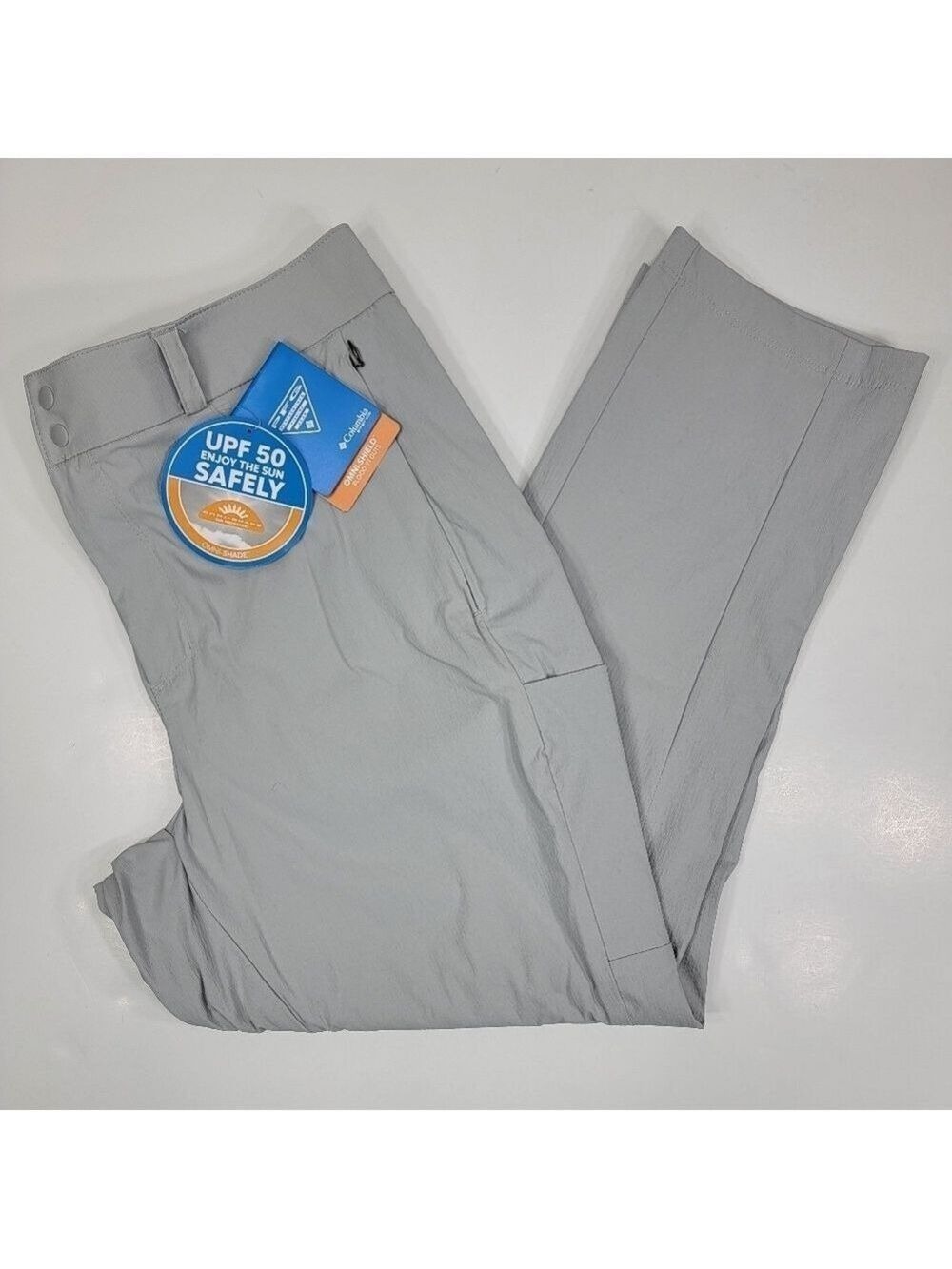 NWT Columbia PFG Cast and Release Stretch Pant Light Gray Womens 16 Cargo Ankle